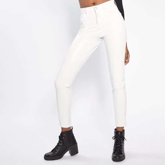 white vinyl trousers